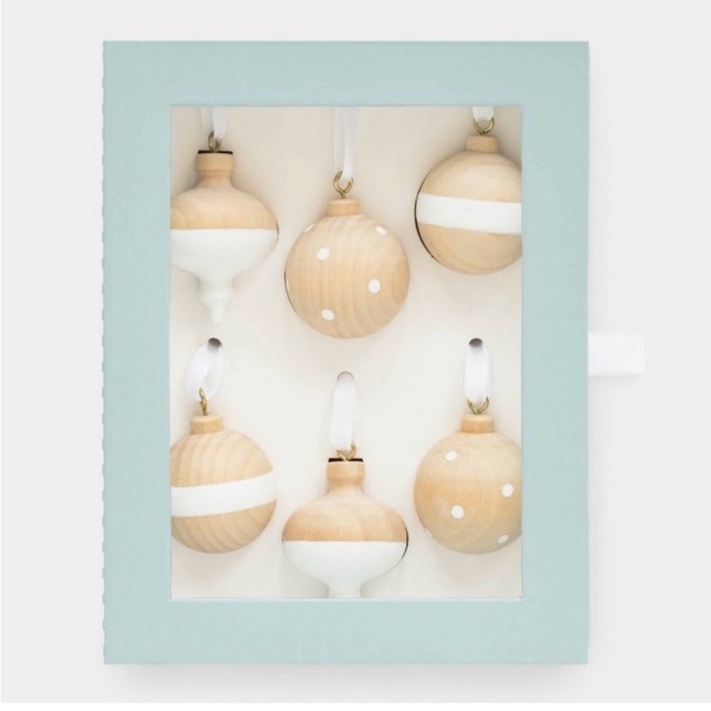 Sugar Paper Wood Ornament Set of 6